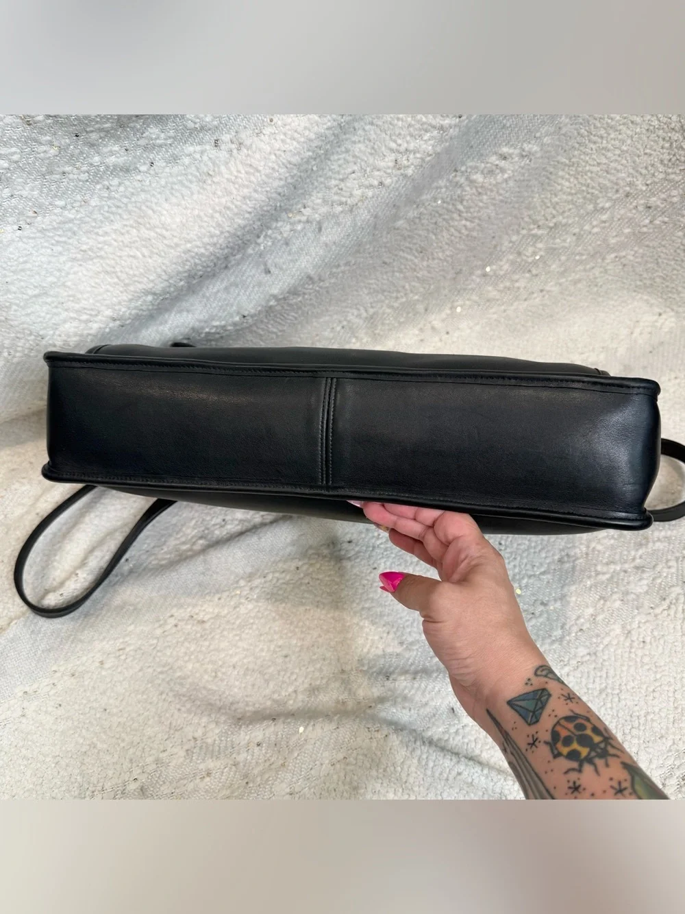 Vintage Coach Morgan black leather messenger bag briefcase crossbody US 1987-93